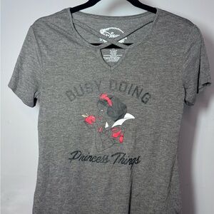Disney Women's Gray T-Shirt - Busy Doing Princess Things